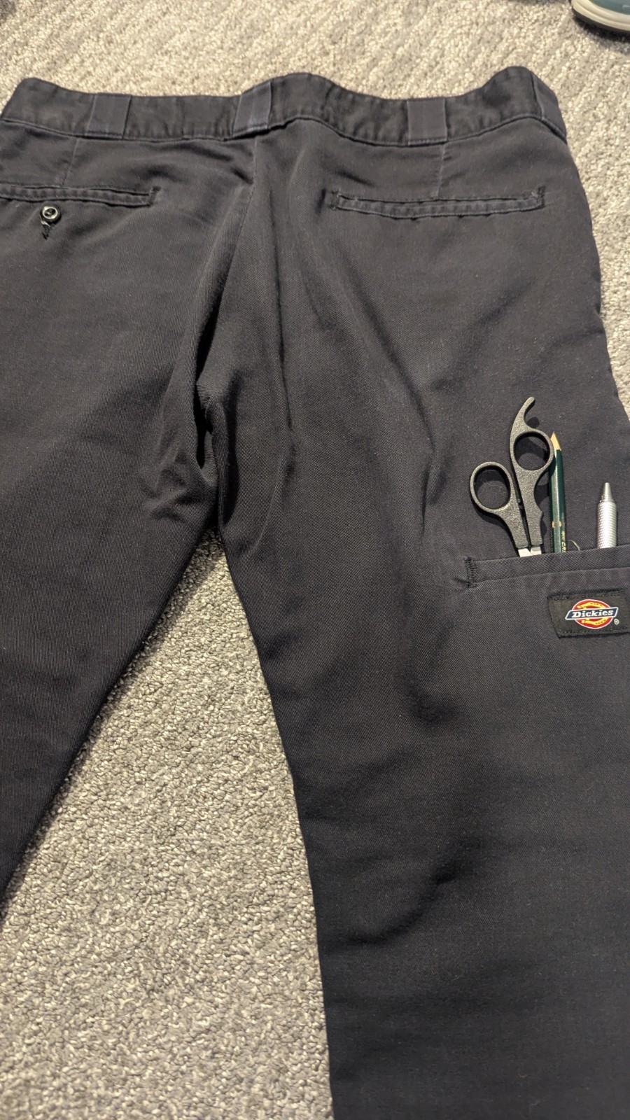 Dickies Men’s Black Double Knee Work Pants 30×32 Skinny Straight