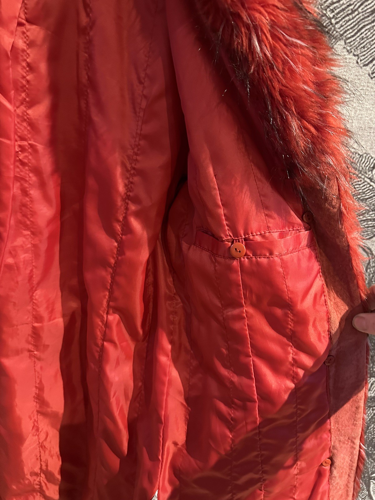 Rare Vintage Long Red Real Suede Afghan Coat Maxi Leather Fur Y2K Penny Lane 12