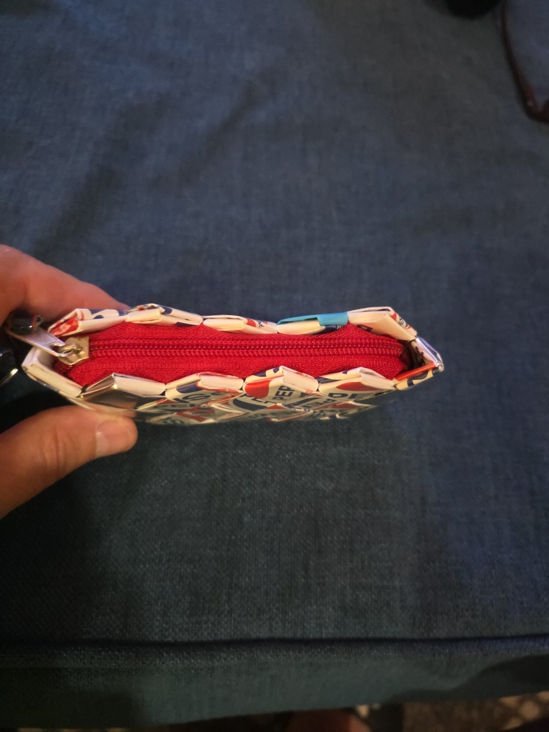 Pepsi Branded NAHUI OLLIN Candy Wrapper Coin Purse Red White Blue handmade Small
