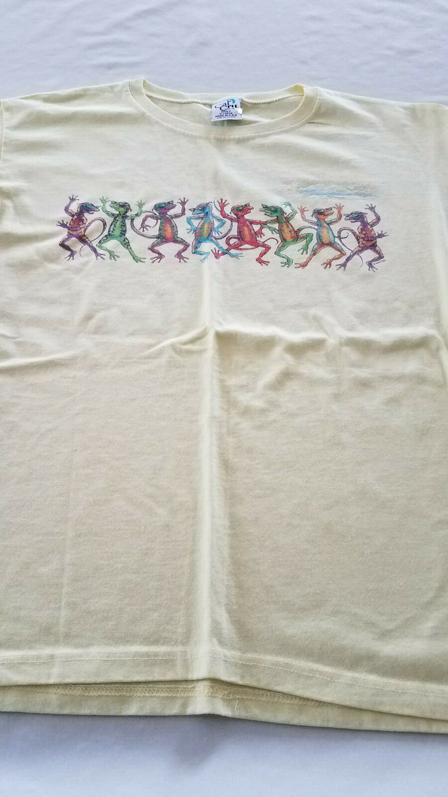 VTG CAL CRU MENS SHORT SLEEVE GECKO XL COTTON TSHIRT USA POLYESTER COTTON