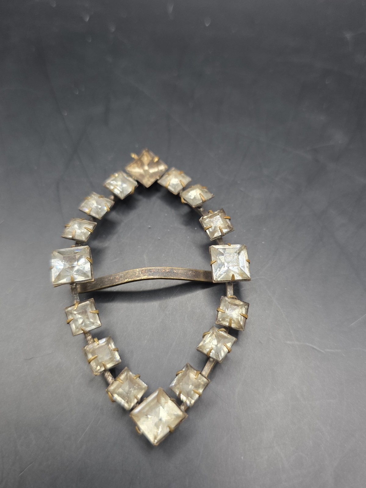 Czechoslovakia Antique Art Deco Paste Stone Slide Buckle.