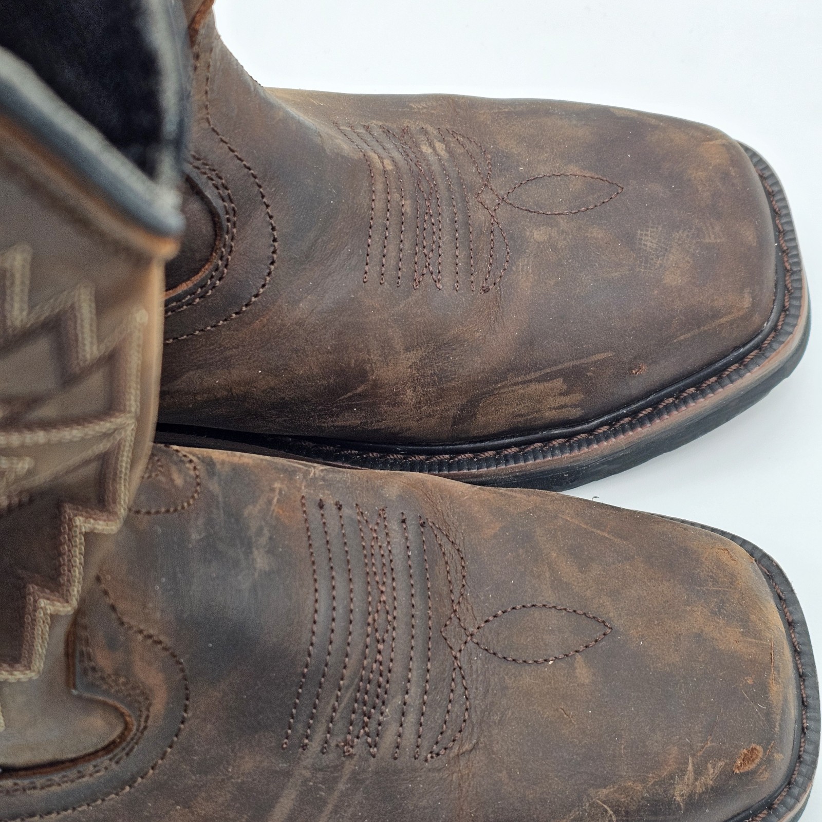 Wolverine Western Work Boots Men’s 8.5EW Brown Leather Safety Toe Cowboy