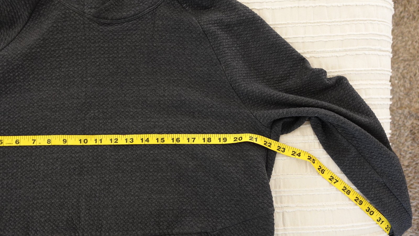 Lululemon Hoodie Mens Large Gray At Ease Textured Double Knit Pullover