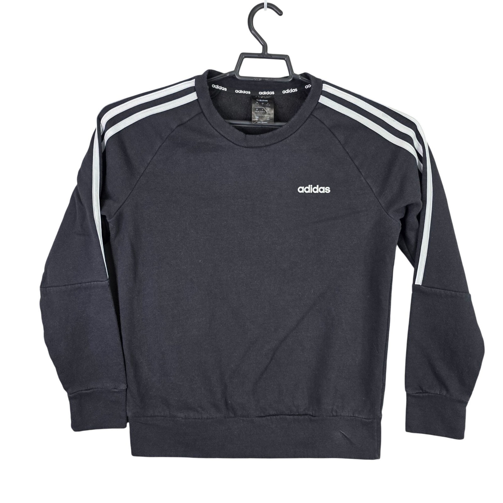 Boys Adidas Black Fleece Sweatshirt Cotton Polyester Blend Long Sleeve Size M