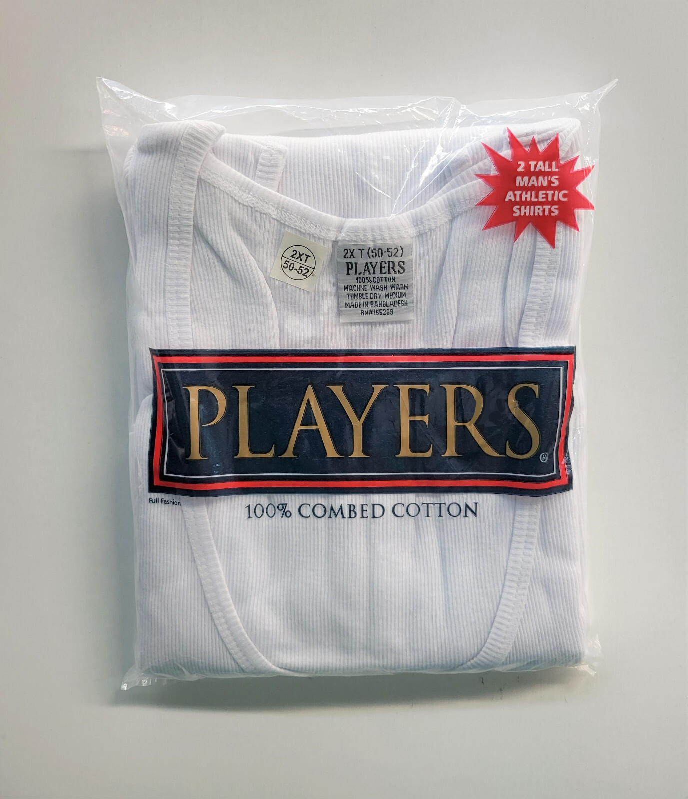 Christopher Hart Players Tank Top A-shirt T-Shirts White (2 -pack) Big and Tall 