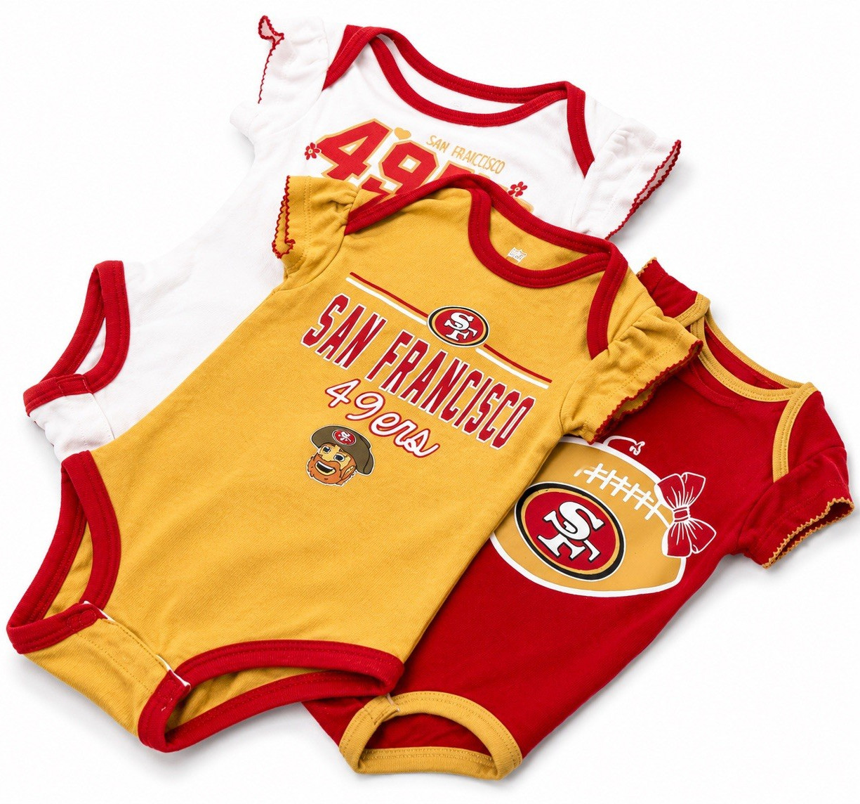 NFL San Francisco 49ers Baby Girl Bodysuit Lot 3 NFL Team Apparel 0-3M, R8