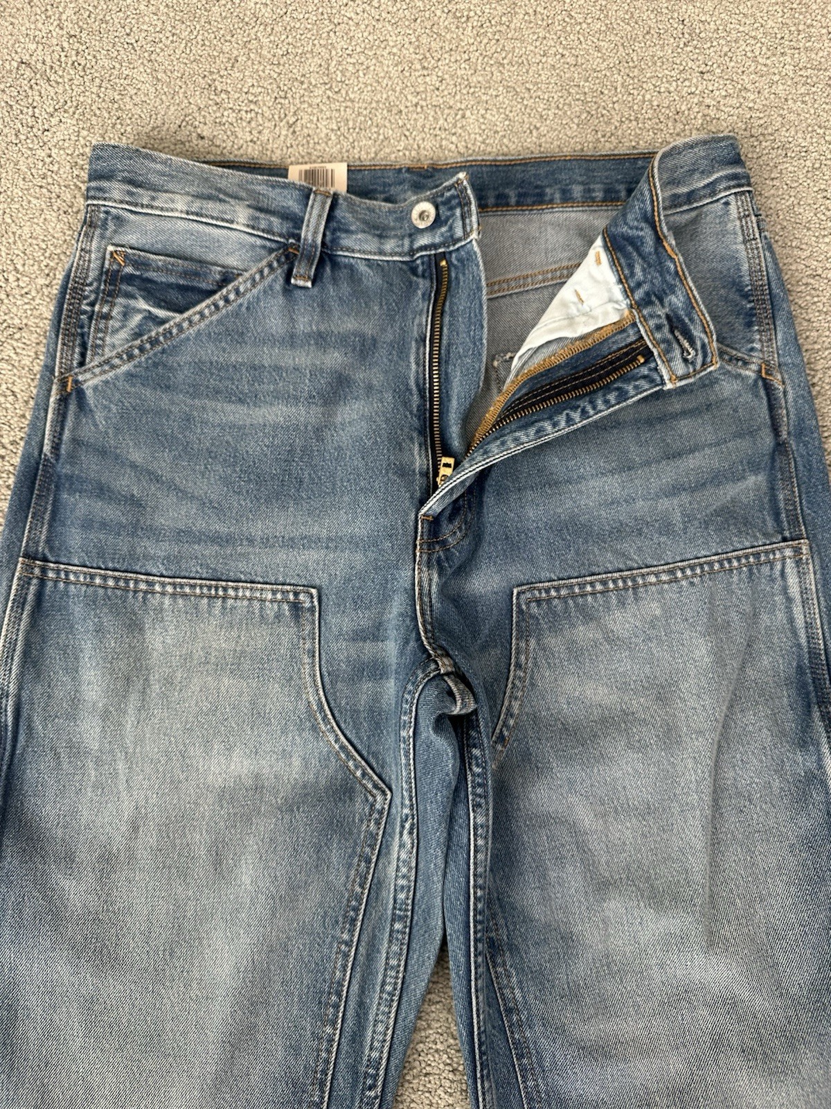 Levis 568 Double Knee Carpenter Blue Loose Denim Tag Sz. 32Wx30L Measure 33WX29L