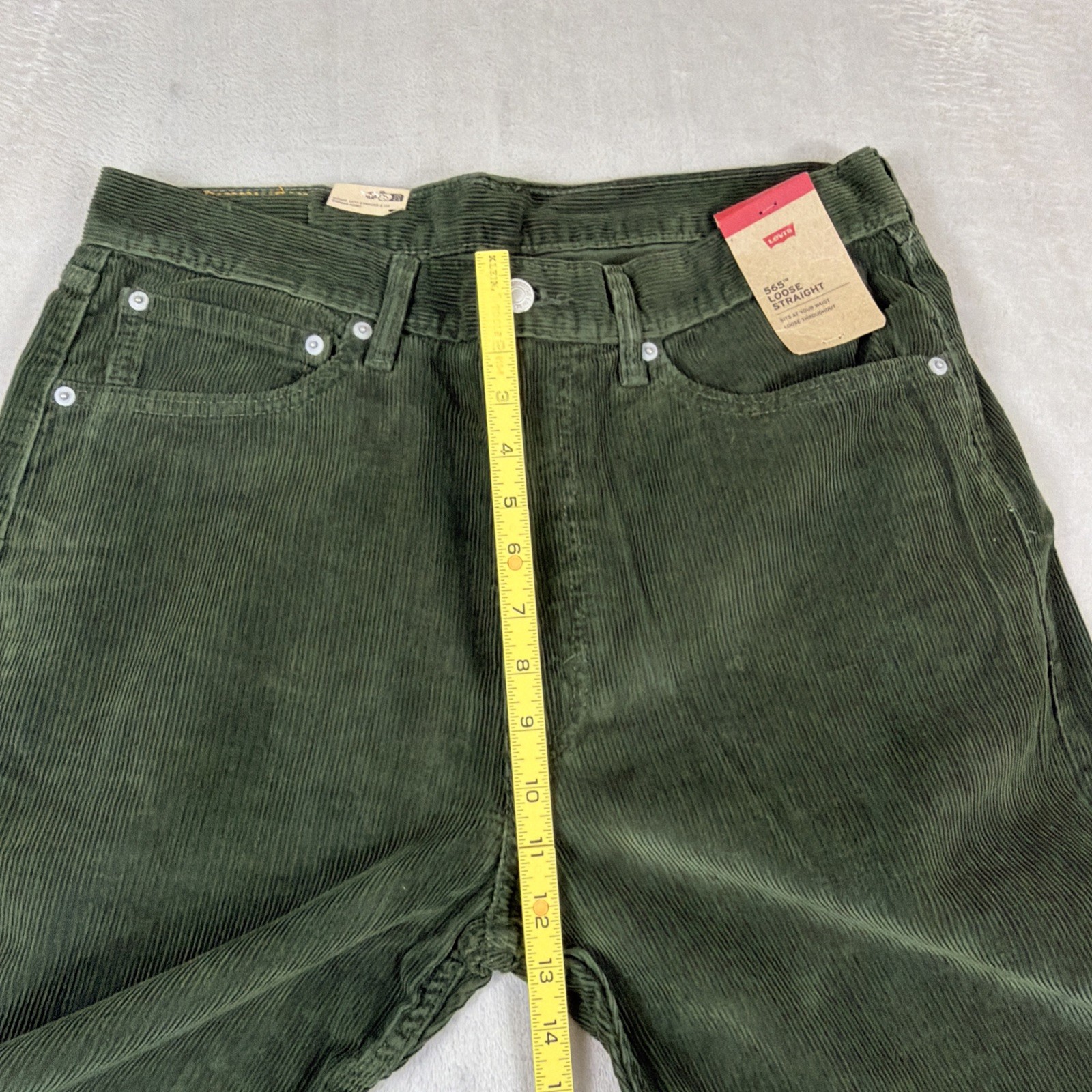 Levi’s 565 Loose Straight Corduroy Jeans Men’s Size 34×32 Olive Green Y2k Cotton