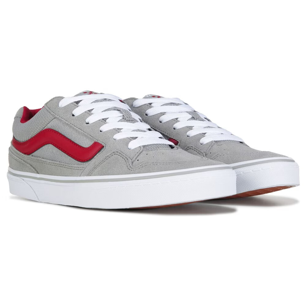 NEW MEN’S VANS CALDRONE SHOES SNEAKERS! CHARCOAL GRAY RED WHITE! IN MEDIUM (D)!