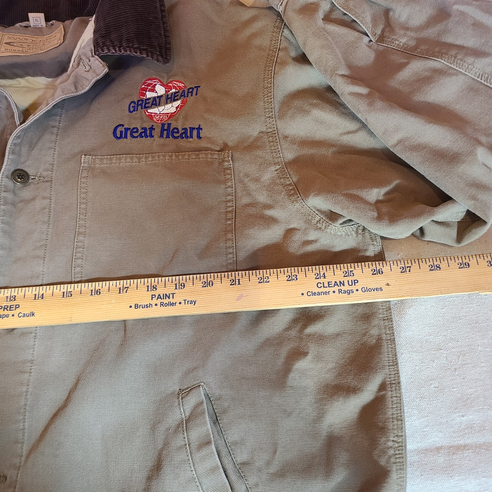 Swingster Plainsman Jacket Brown Canvas Heavy Chore Coat Seed Co Logo Size XL
