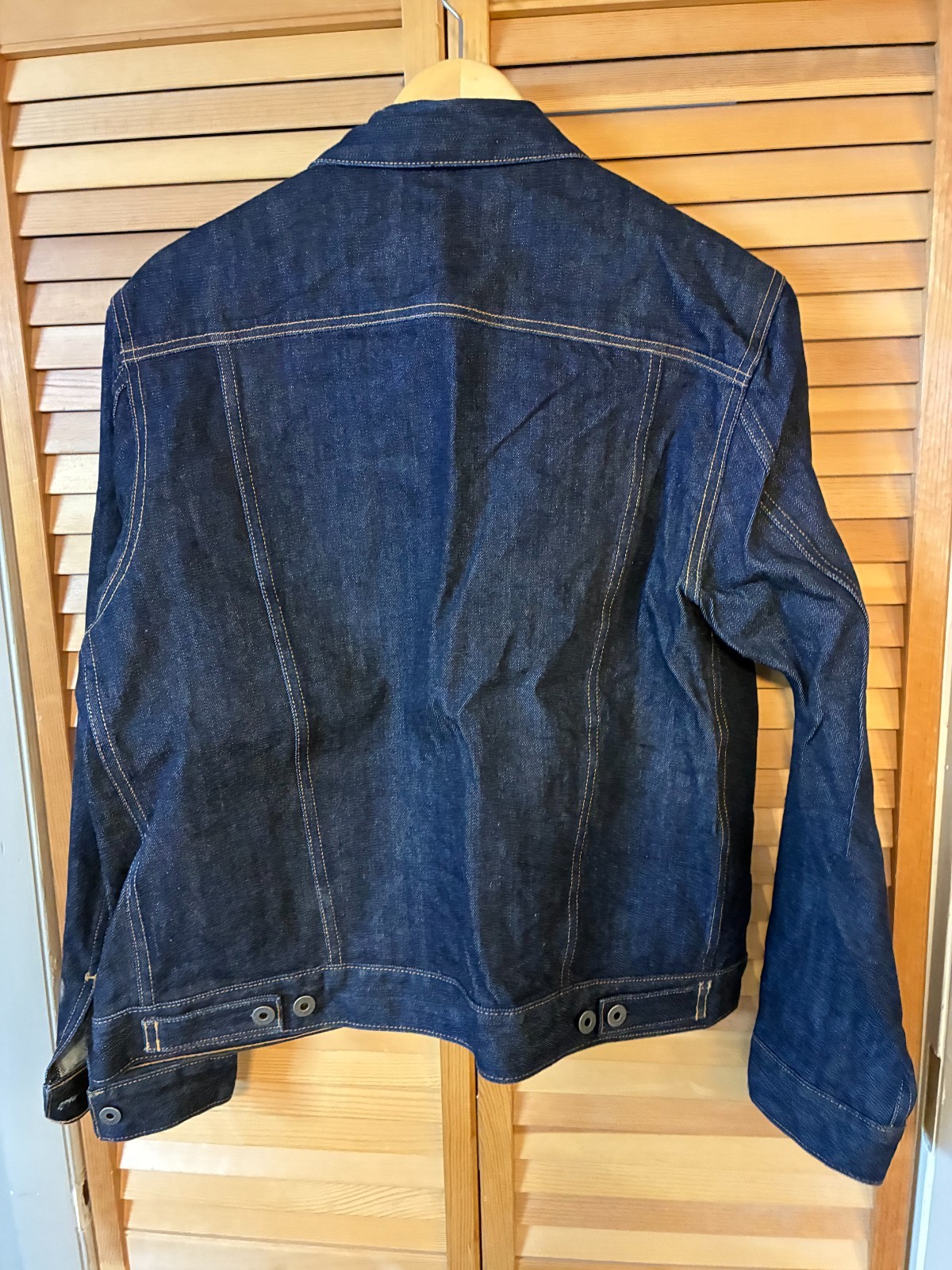 Flint And Tinder Denim Trucker Jacket Adult Medium Black Huckberry Made In USA