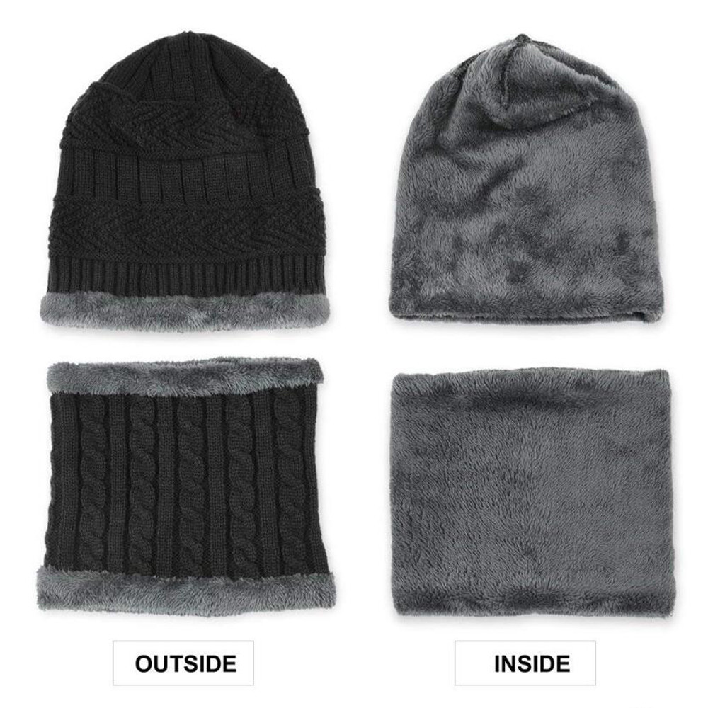 Winter Beanie Hat Scarf Set Fleece Warm Balaclava Snow Ski Cap for Kid Men Women