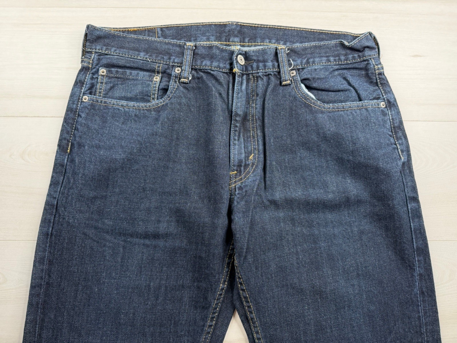 Levis 559 Jeans Relaxed Straight Blue Denim Stretch Dark Wash Wide Leg Men 36×32