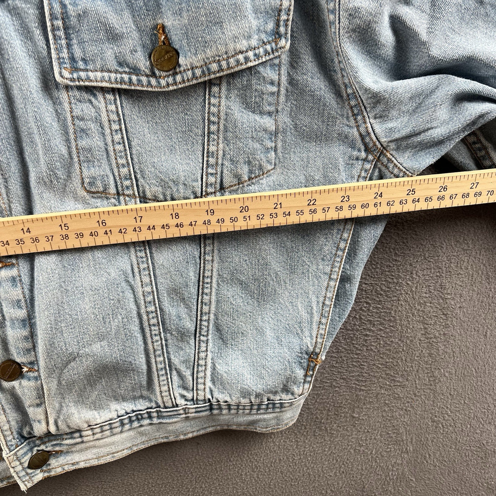 Marithe Francois Girbaud Jacket Mens Small Denim Trucker Light Wash 90s Vintage