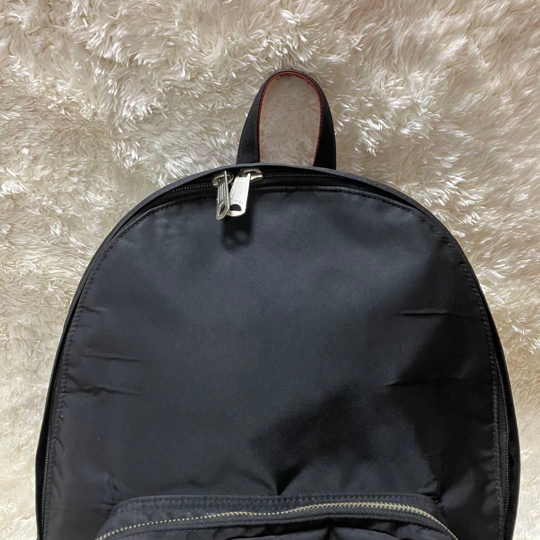 Porter L-Fine Ils Rucksack Backpack Nylon Polyester Black Red Used