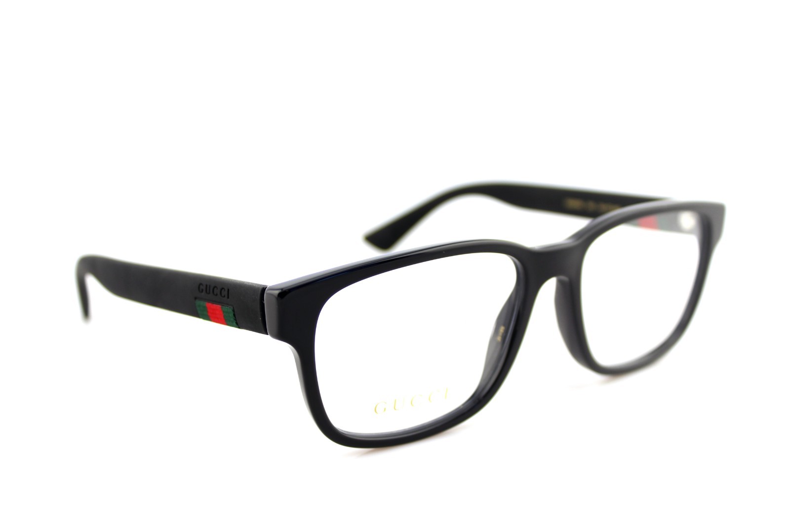 NEW Authentic GUCCI EyeGlasses Mens Shiny Black Matte Rubber Frame GG0011O 001