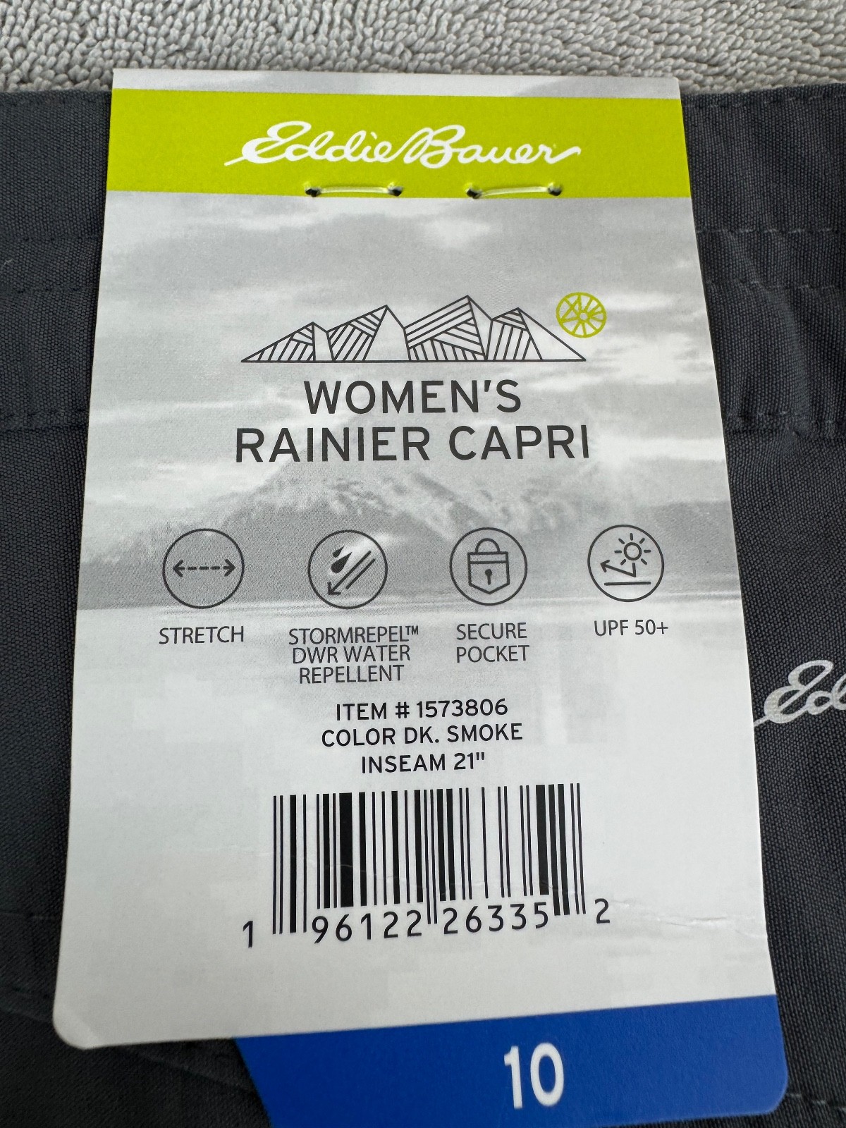 Eddie Bauer Rainier Capri Pants Size 10 Dark Smoke Gorpcore Outdoors Hiking