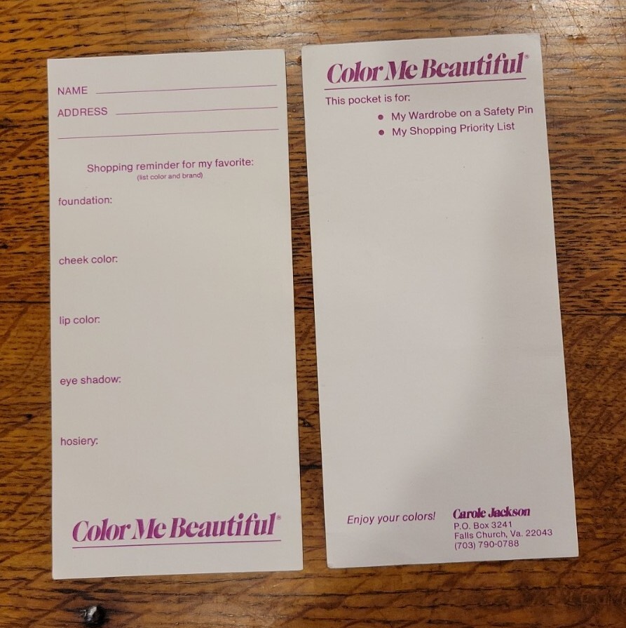 Vintage Carole Jackson Color Me Beautiful Rainbow LGBTQ Clutch Notes Coupon List