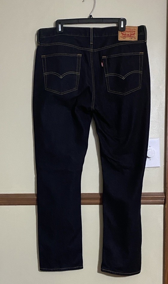 Levi’s NATIVE CALI BLACK STRETCH Men’s 512 Slim Fit Taper Jeans. 36×32 NWOT