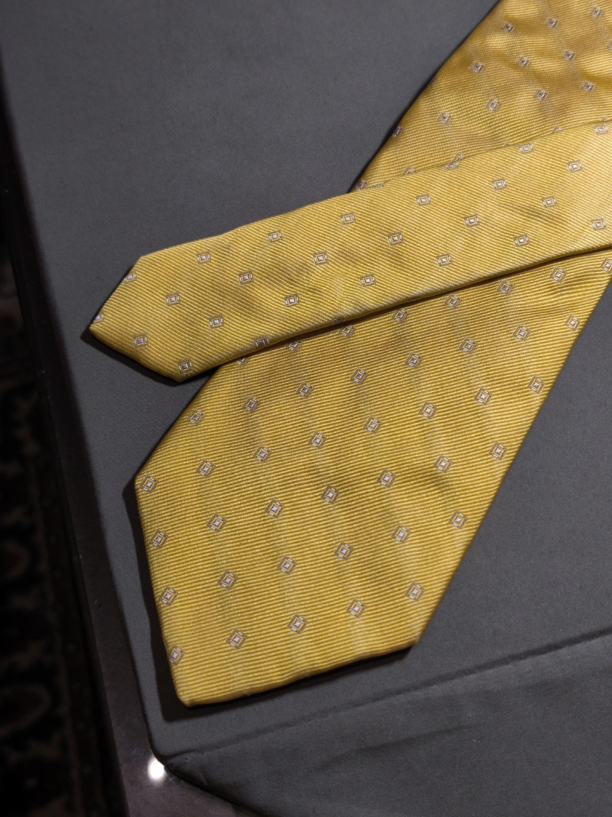 Church’s – Solid Color Microdrawing Geometric Silk Tie Made in Italy