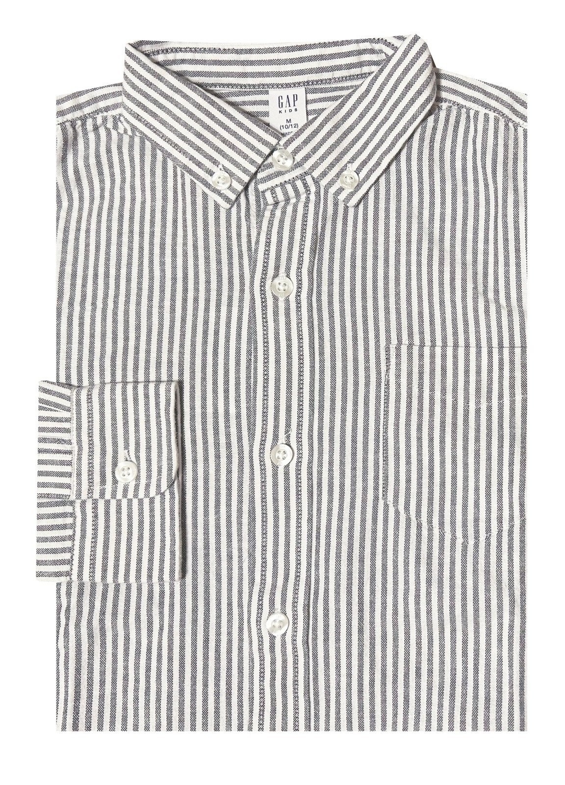 Gap Kids Boys Youth Stripe Long Sleeve Oxford Shirt Blue, XS (5/6), M (10/12)