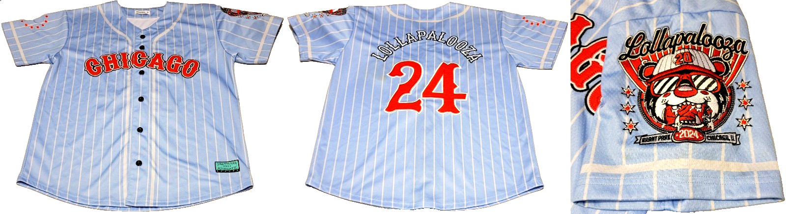 LOLLAPALOOZA Chicago 2014 Festival Concert “BASEBALL” Jersey (M, Authentic) READ