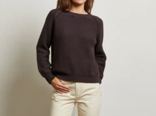 $198 perfectwhitetee Women’s 100% Cotton Crew Neck Sweater Size Medium EVIE USA