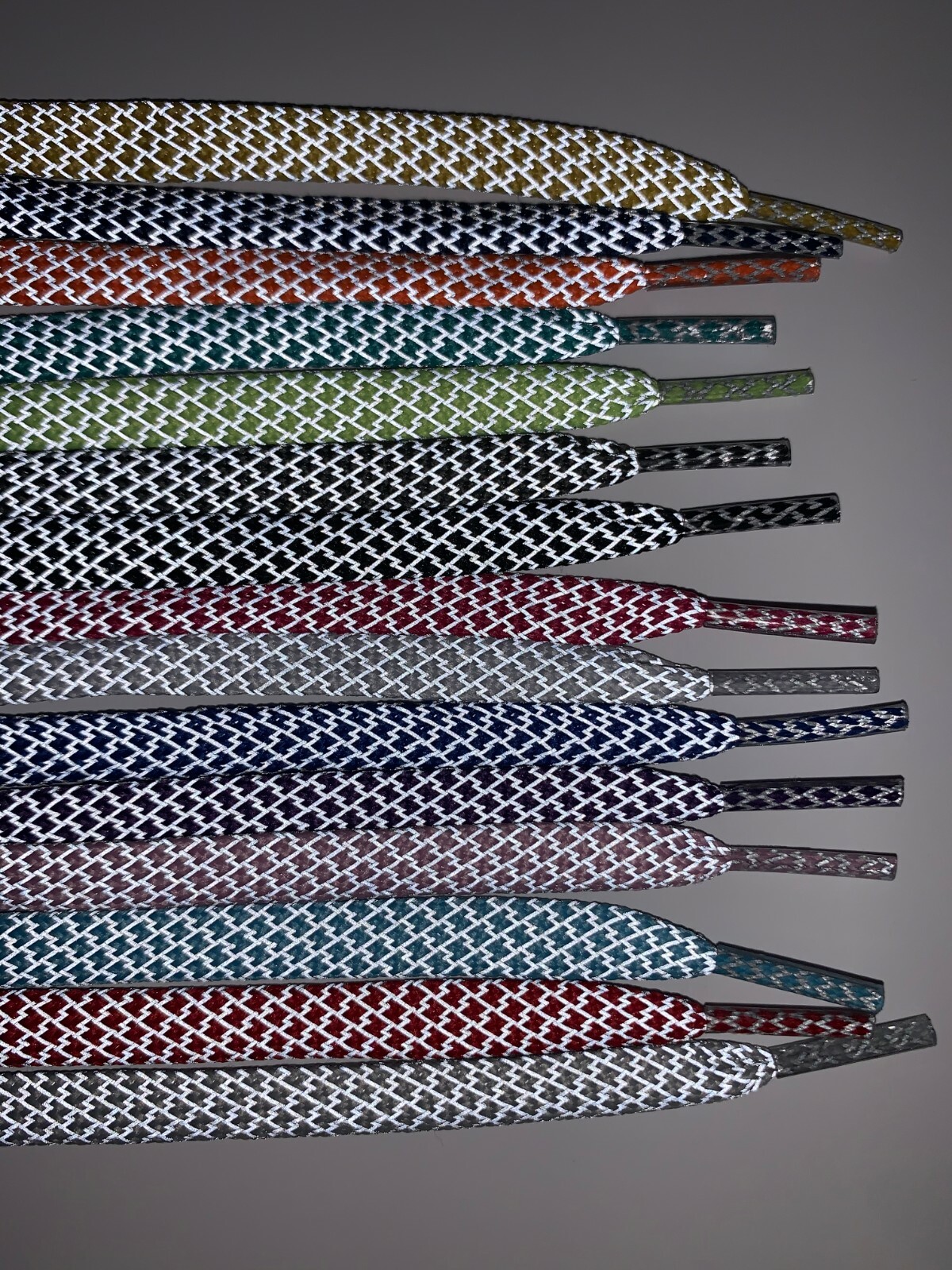 10 Pair BULK Flat or Round Reflective Shoelaces 36 45 54 63 72 shoe lace strings