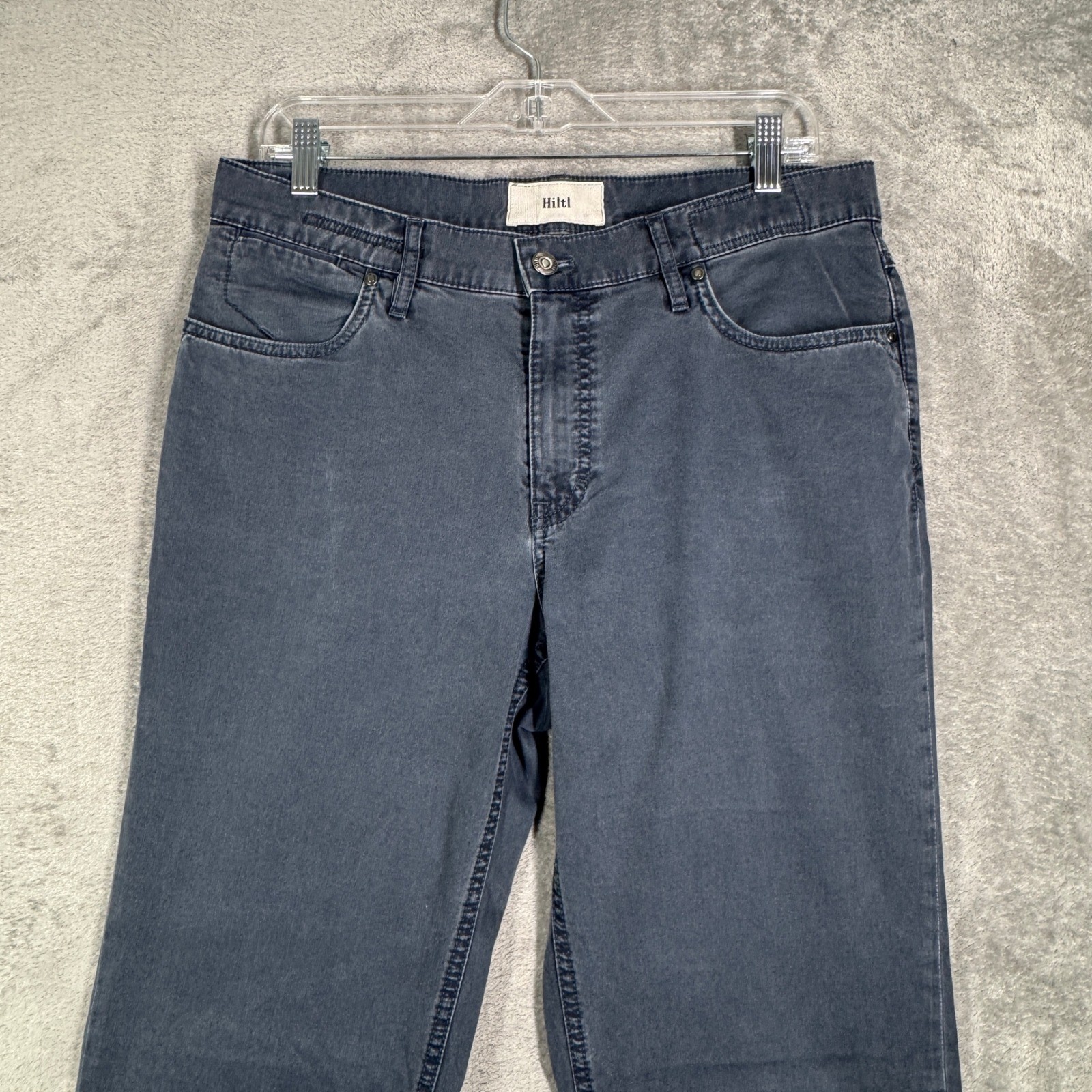 Hiltl Kirk Contemporary Fit Pants Mens 34 Gray Straight Leg Quiet Luxury Casual