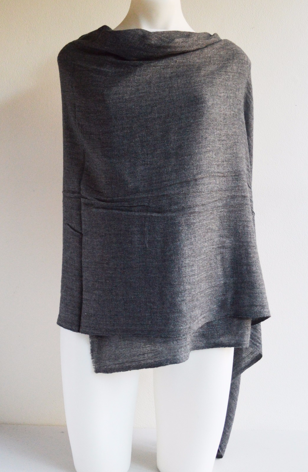100% Dark Grey Cashmere Shawl Pashmina Scarf Wrap Stole Women Wool Soft Warm 1