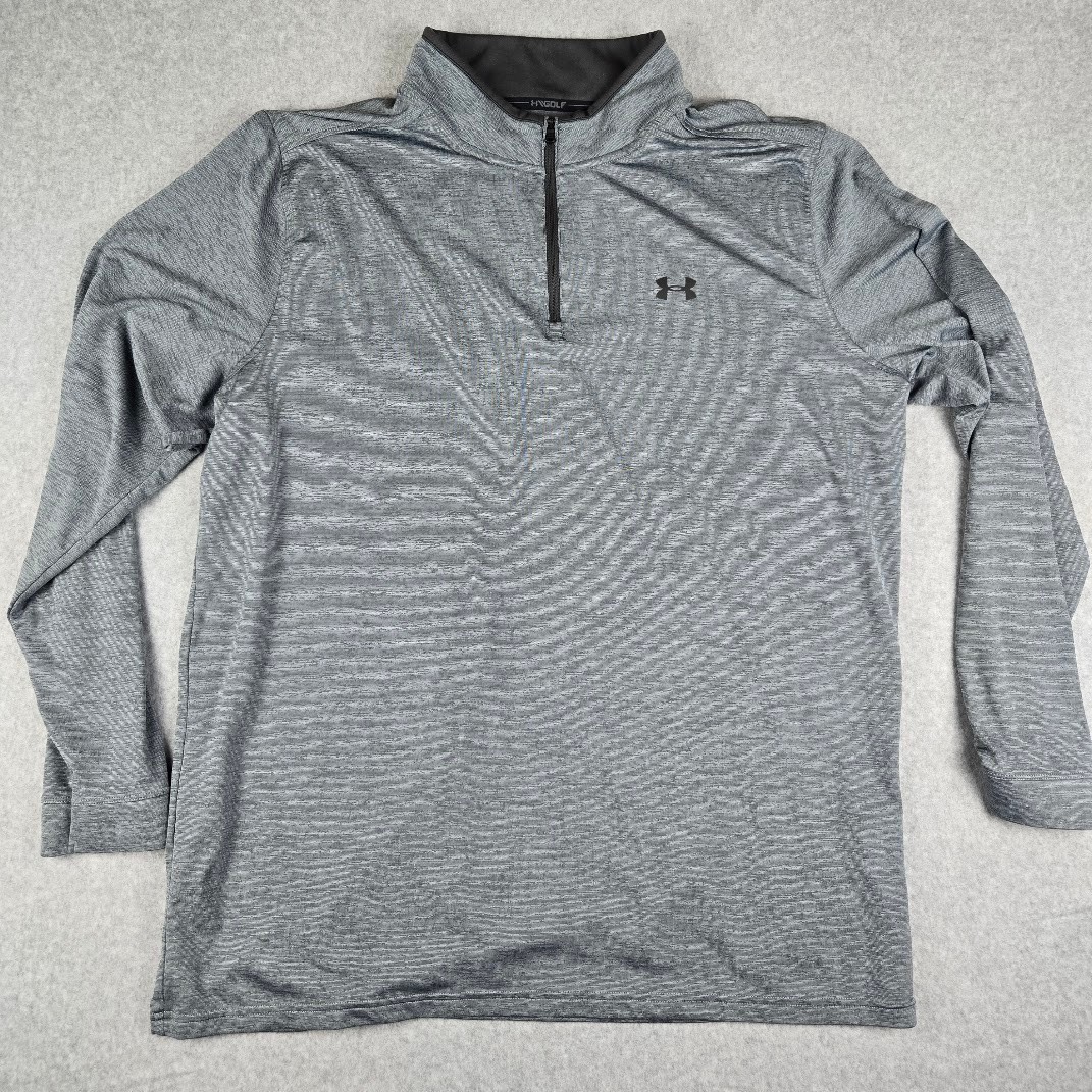 Under Armour Golf Mens 2XL Charcoal Grey Playoff 2.0 1/4 Zip Heatgear Pullover