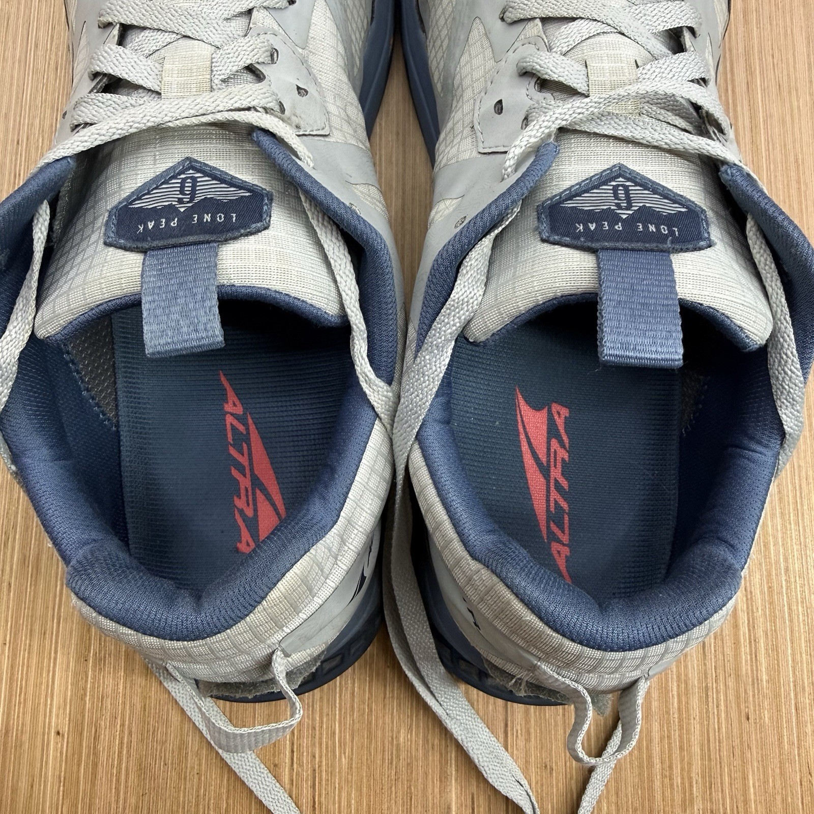 Altra Lone Peak 6 Hiking Trail Running Shoes Mens Size 14 Gray Blue Excellent
