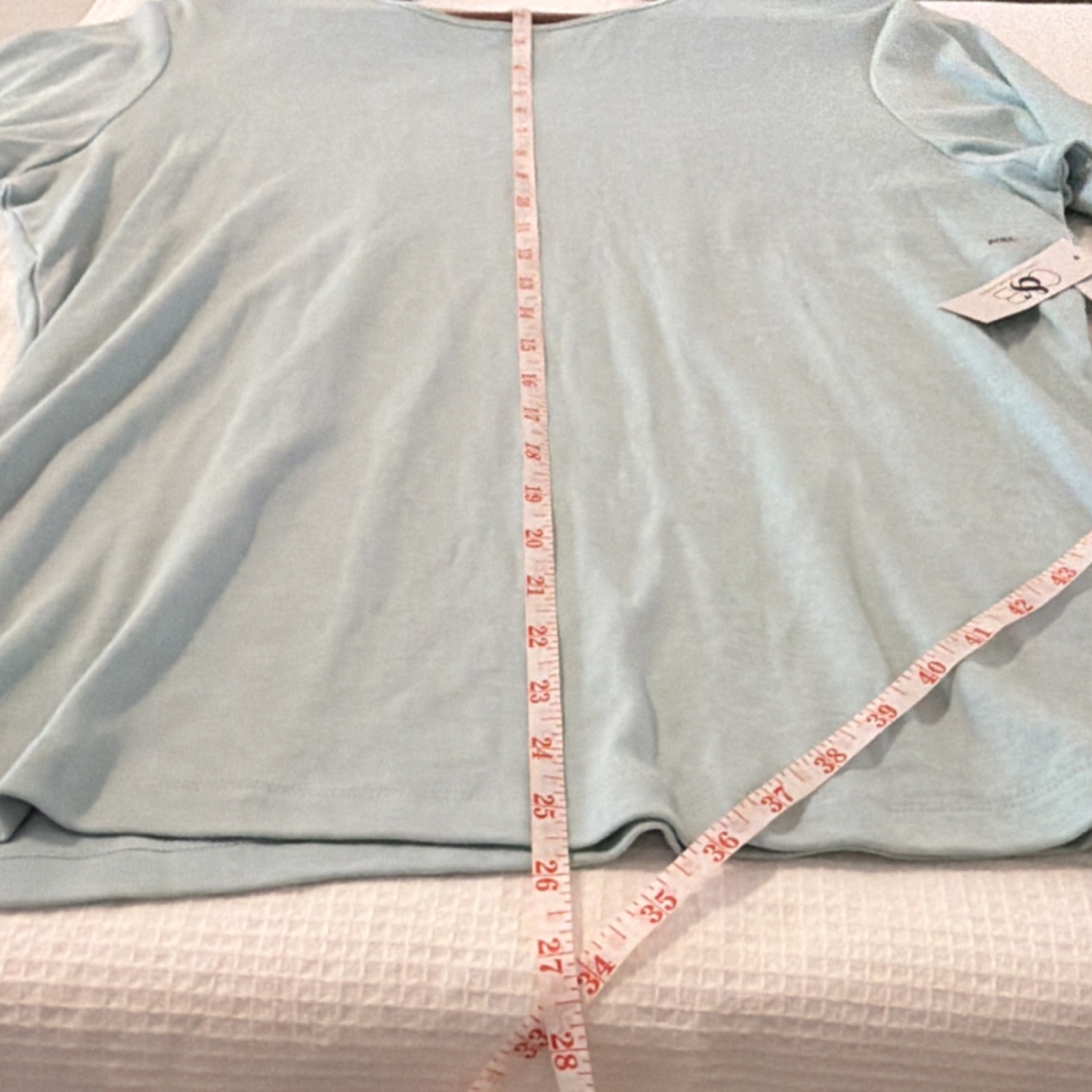 NWT Christopher & Banks Sea foam Knit 3/4 Sleeve Blouse Petite XL Cotton Blend