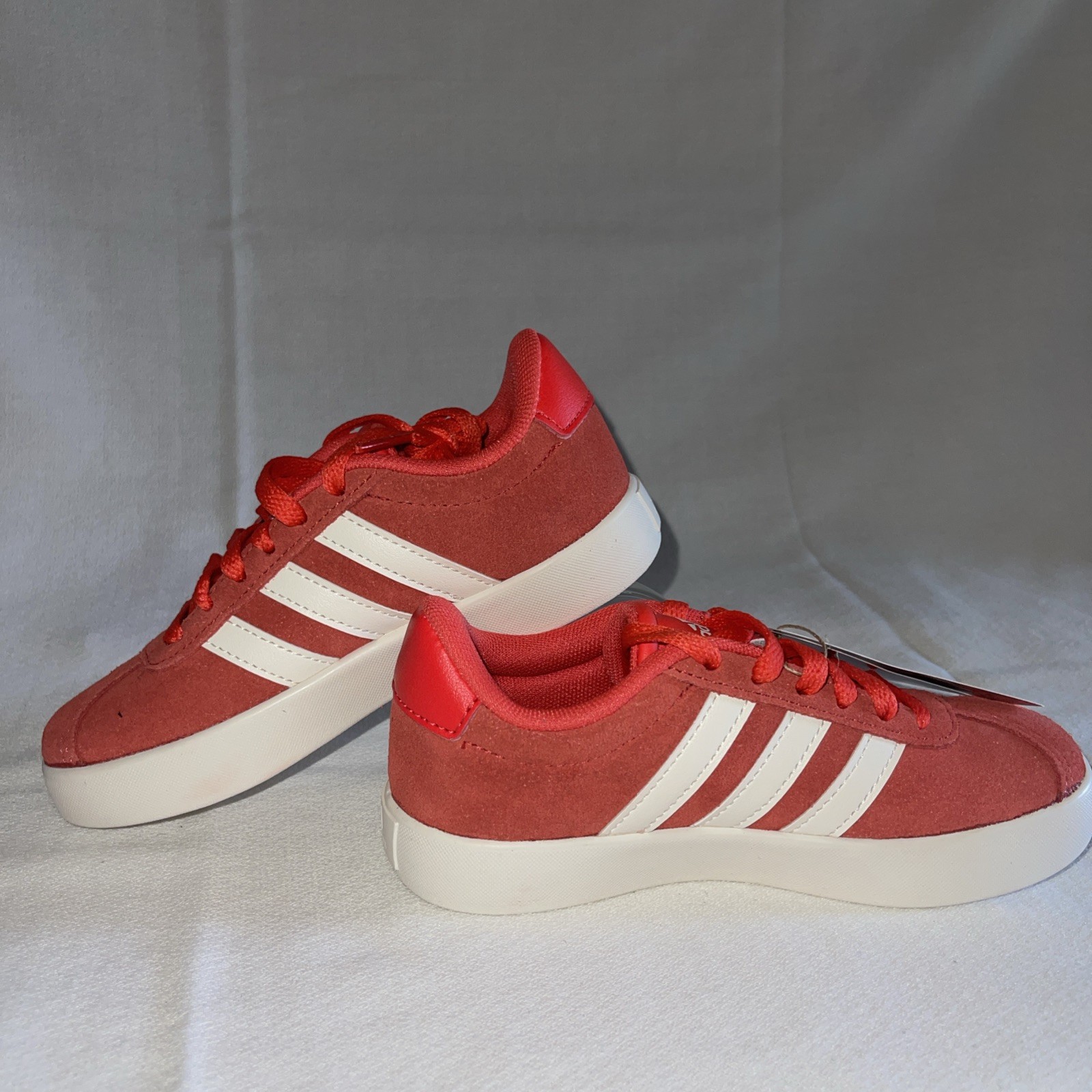 Adidas VL Court 3.0 Kids Shoe JH8724 Size 11.5K Red & White