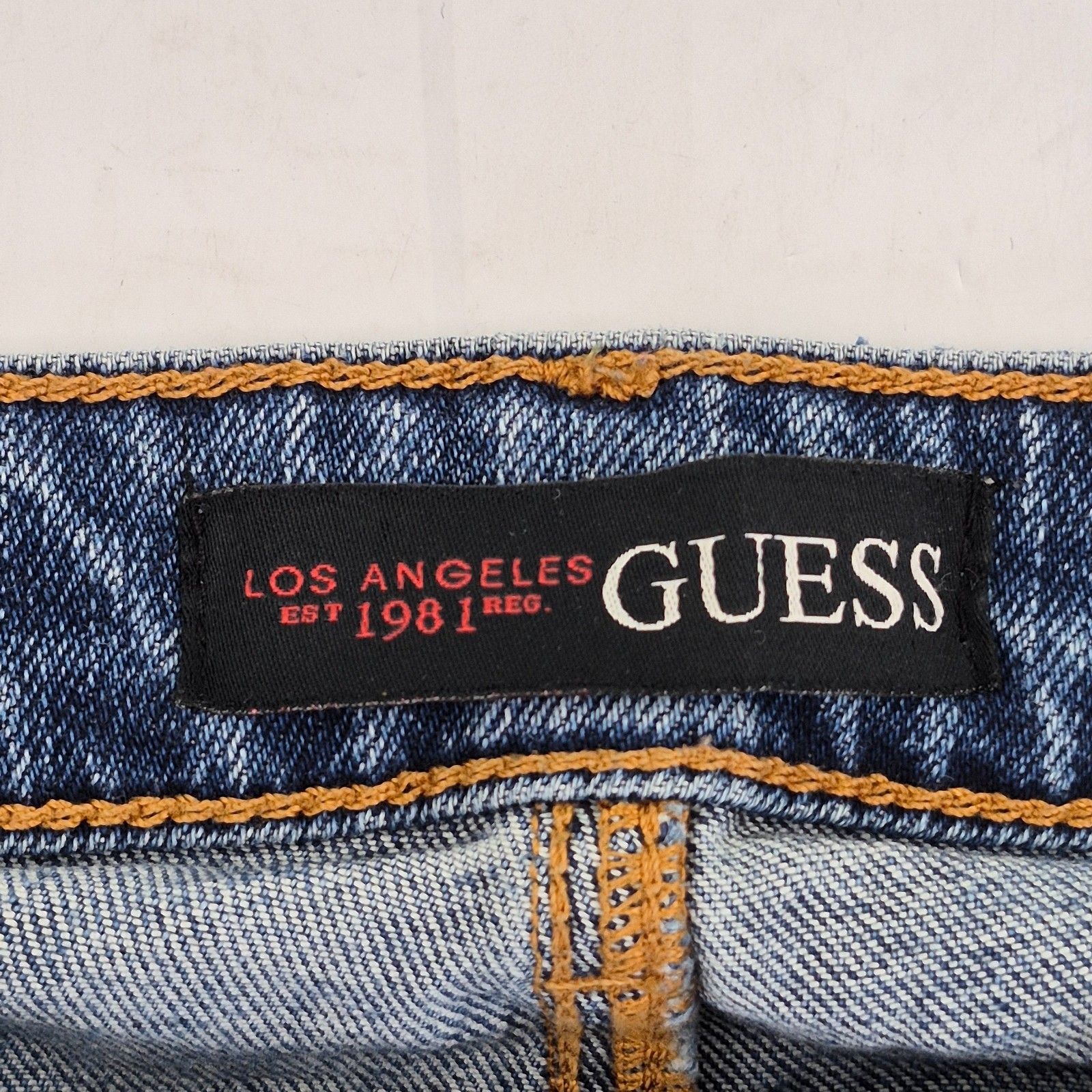 GUESS Jeans 10 W27 L24 Blue Womens Distressed Denim Cotton Blend Logo