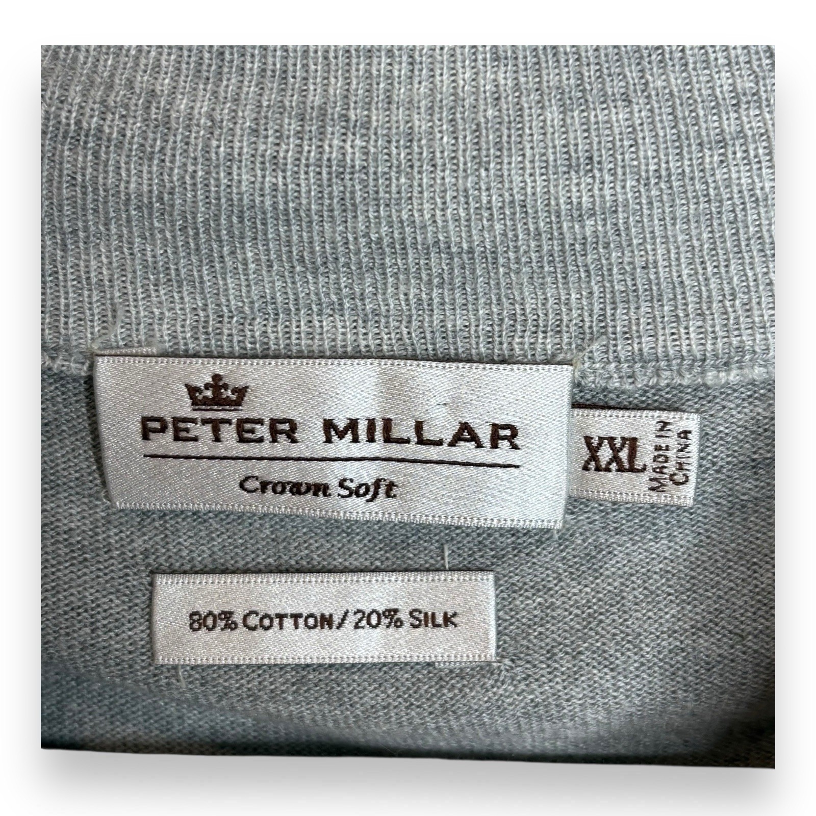 Peter Millar Crown Soft Golf Sweater Vest Men L Cotton/Silk Overbrook CC 1/4 Zip