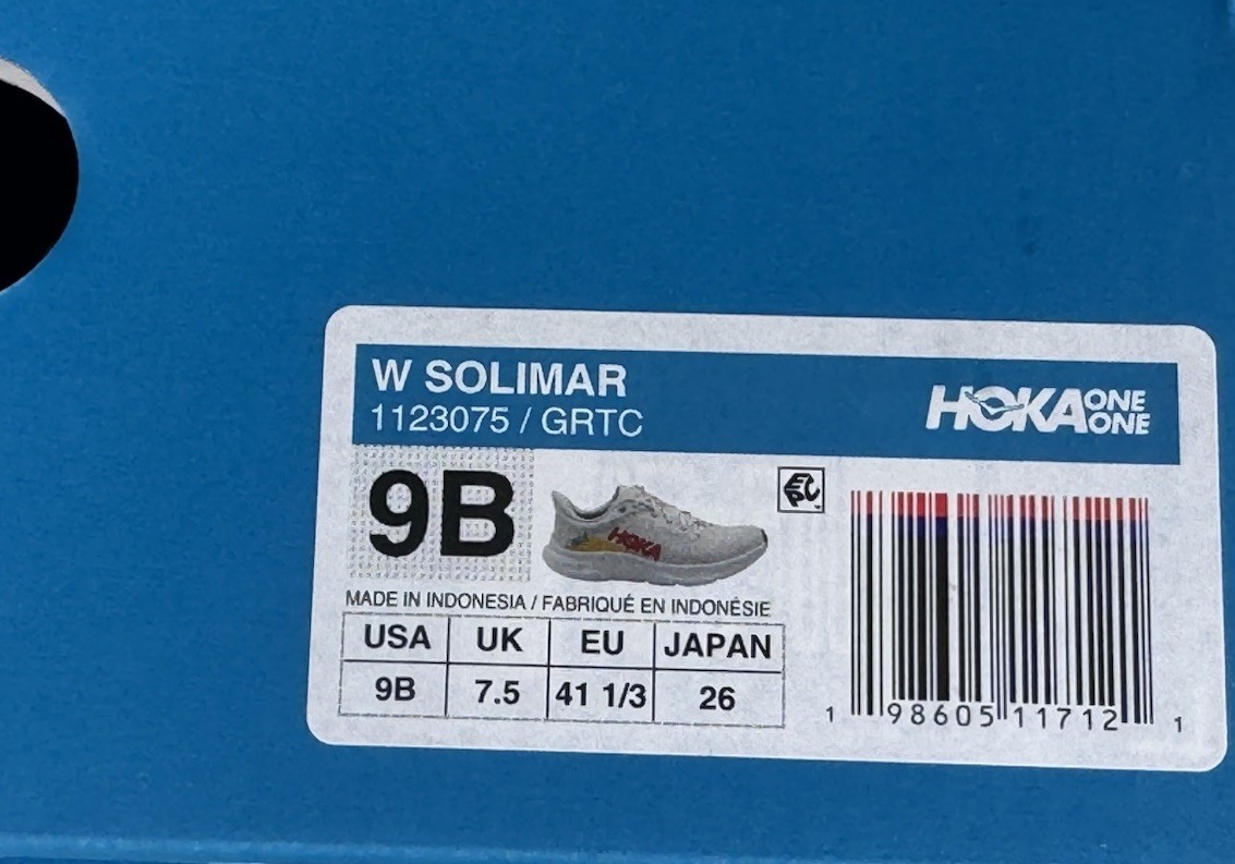 HOKA One One Solimar Women’s Running Shoes White Blue 1123075 GRTC NEW Size 9 B