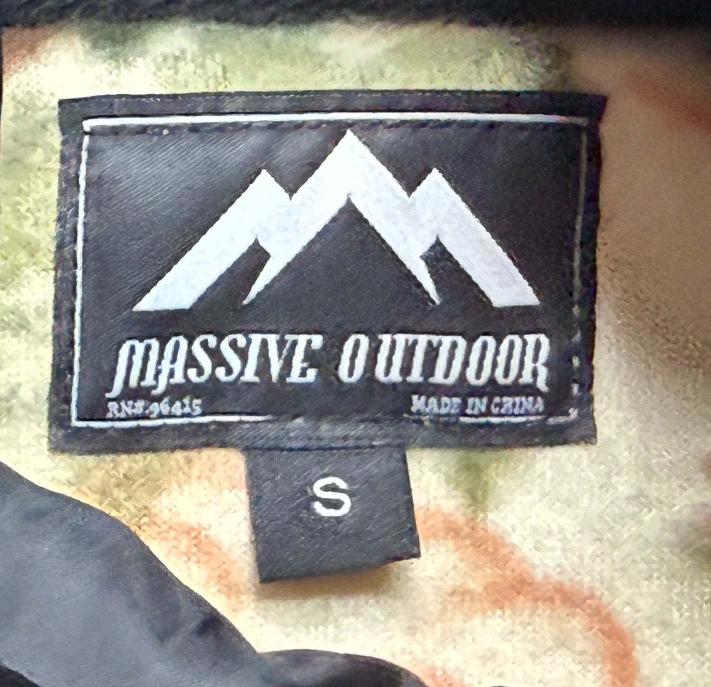 Massive Outdoor 1/4 Zip Outdoor Nature Pattern Long Sleeve Hoodie Fleece Size S