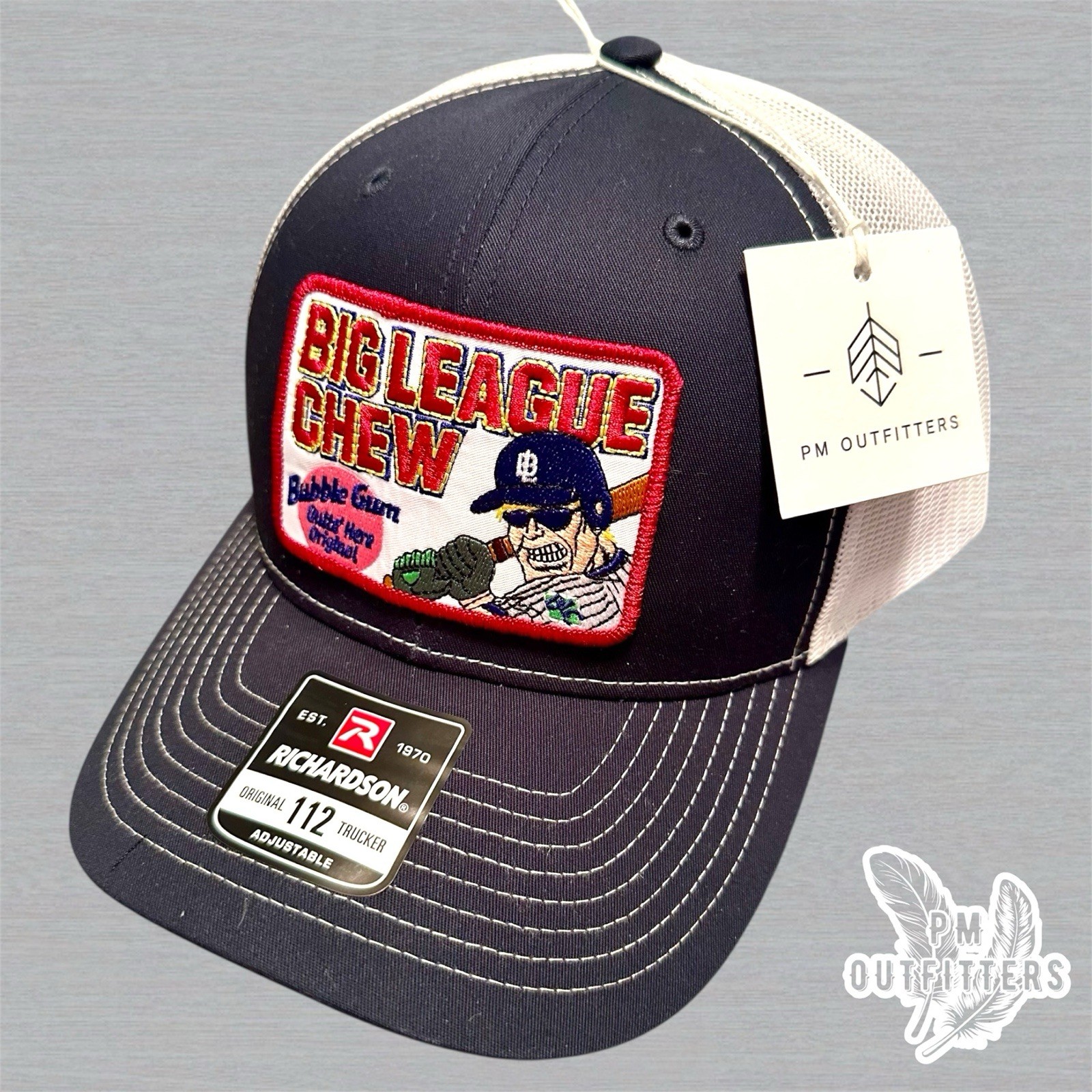 Big League Chew Retro Patch | Navy & White Richardson 112 Trucker Hat Snapback