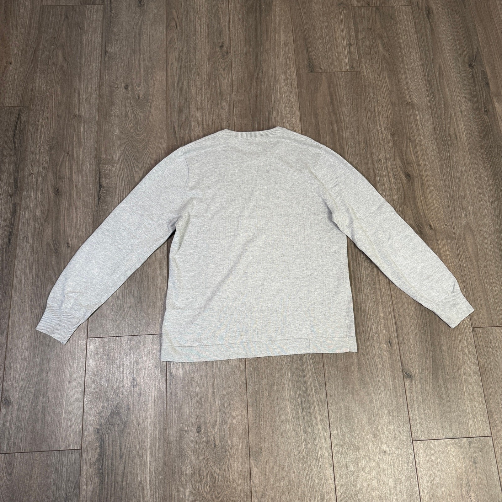 J.Crew Cotton Crewneck Sweater-Tee S Heather Quarry Pullover Long Sleeve Stretch