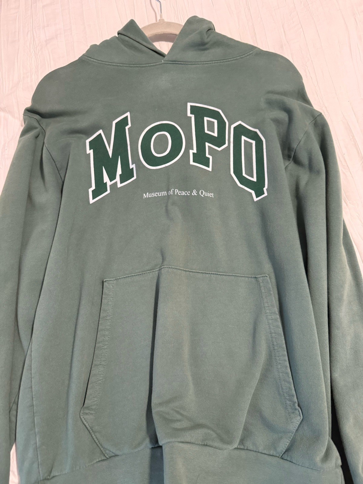 Green Graphic Print Pullover Hoodie Kangaroo Pocket Long Sleeve Unisex