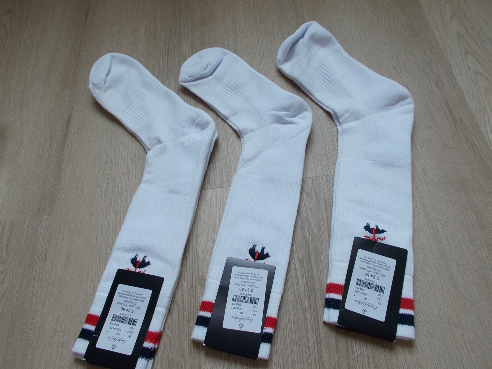 Brooks Brothers Men’s Socks – White – Shoe Size 7 1/2 to 12 – Made in Italy