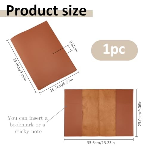 PU Leather Journal Cover 23×16.7cm/9.06×6.57in Rustic PU Leather Coconut Brown