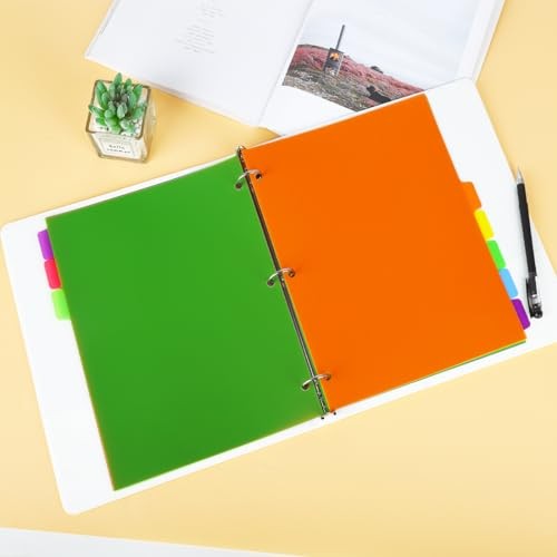 3 Set 5 Tab Binder Dividers, Plastic Binders Dividers with Tabs 5Tab- 3set
