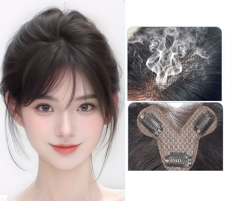 3.13″x4.3″Traceless Front Lace 100%Human Hair Hairline Topper Cover Head Top 10″