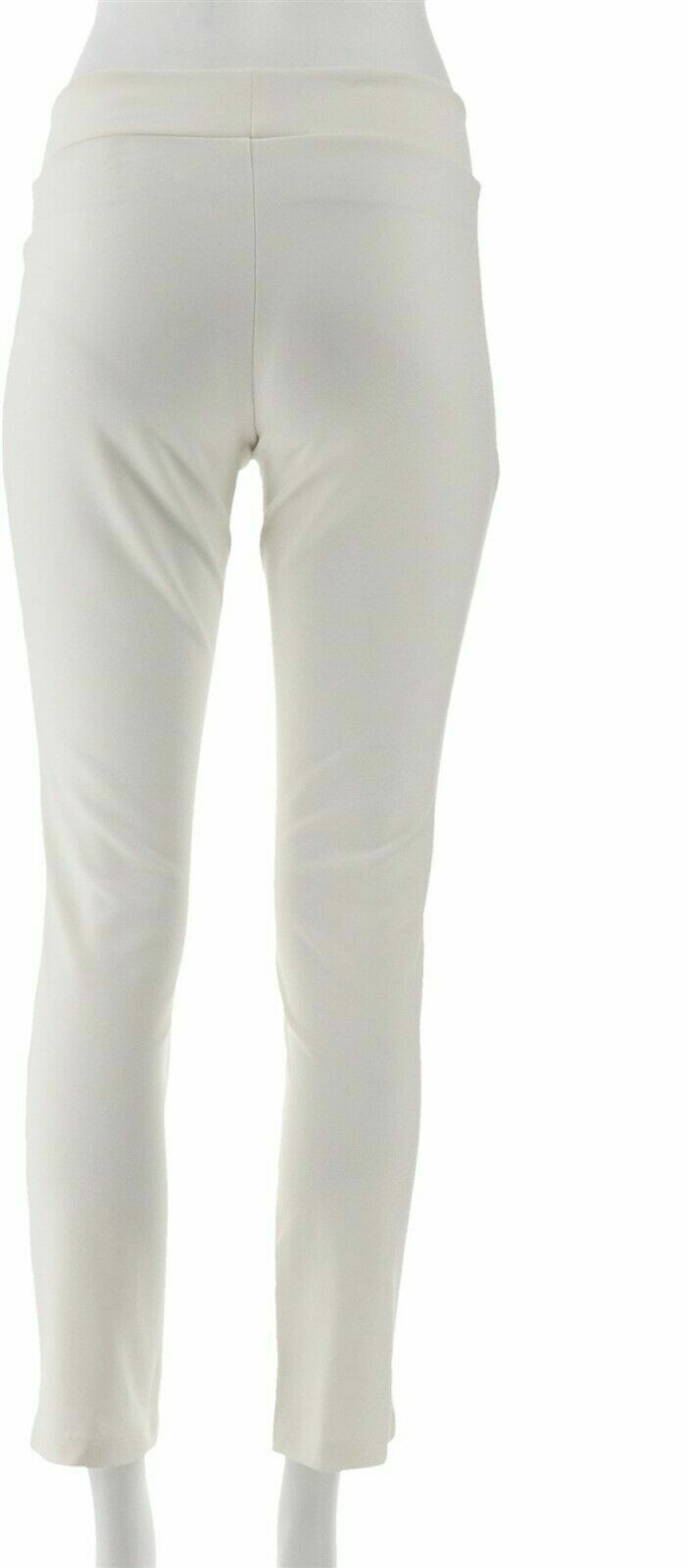 Women with Control Ponte di Roma Slim Leg Pant-Winter White-Pet Smal-A258877-NEW