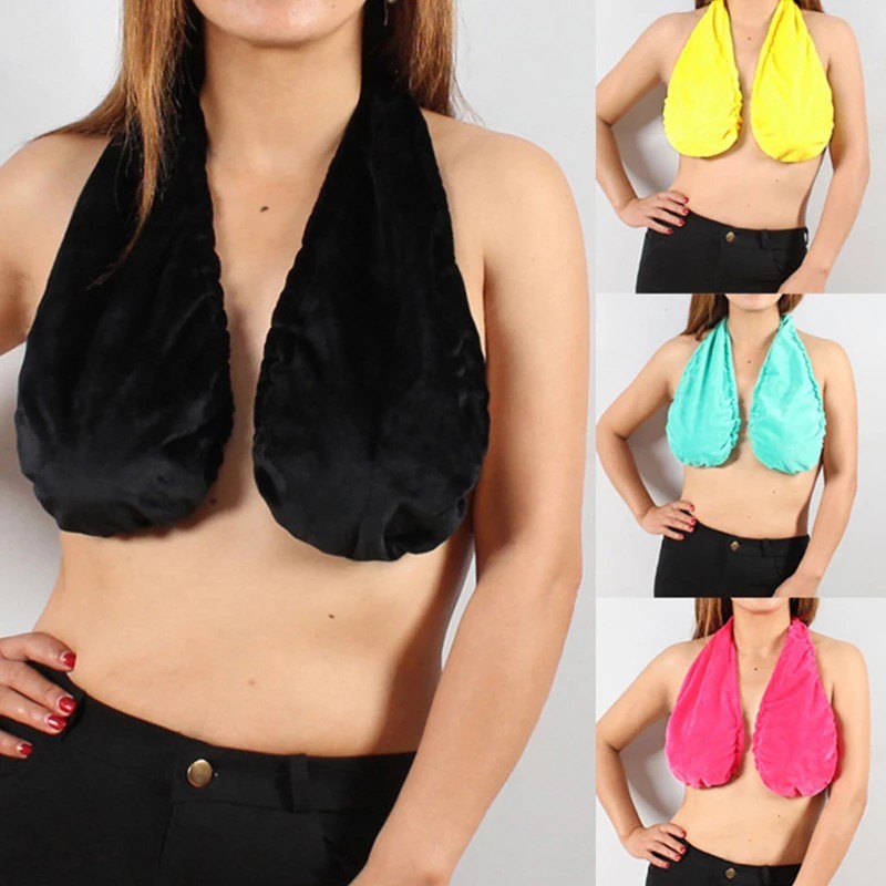 Comfortable Tata Towel Bras Crop Top Women Clothing Solid Polyester Velvet Bra