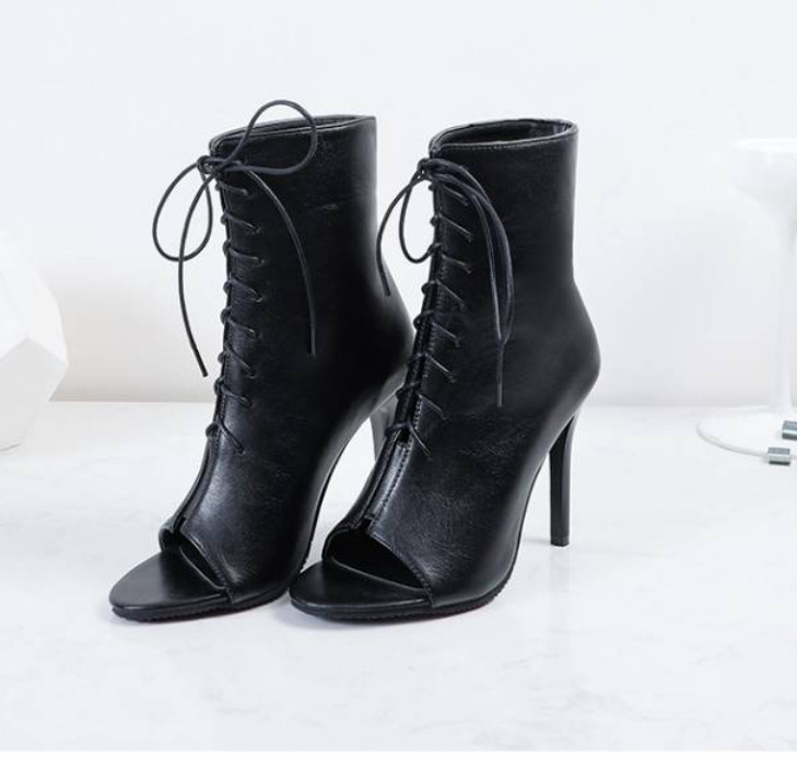 Womens Peep Toe High Heels Sandals Lace Up Roman Casual Dress Prom Ankle Boots