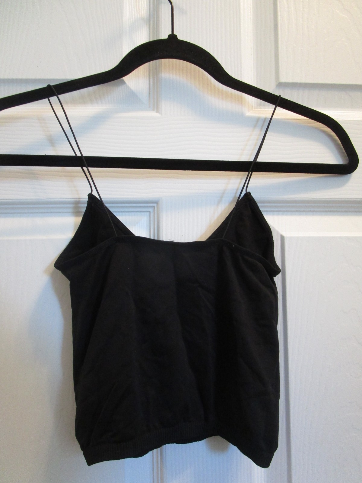 FREE PEOPLE BLACK SKINNY STRAP SEAMLESS BRAMI CAMI TOP SIZE XS/S NEW