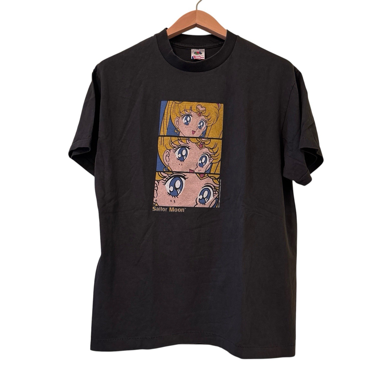 The Eyes Sailor Moon 1998 Anime Vintage Black Tshirt REPRINT Single Stitch Sz L
